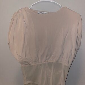 Zara Cream Puff Sleeve Blouse